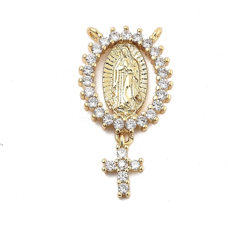 Brass Micro Pave Cubic Zirconia Pendants KK-Q006-53A-G-1
