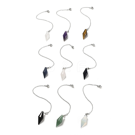 Natural & Synthetic Gemstone Pointed Dowsing Pendulums G-F763-05P-1
