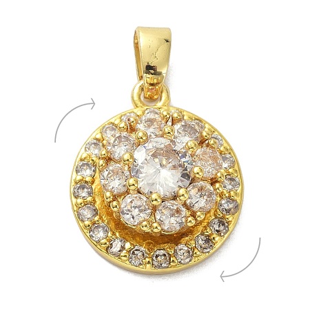 Brass Micro Pave Cubic Zirconia Pendants ZIRC-I055-08G-03-1