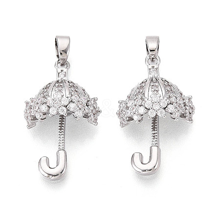 Brass Micro Pave Cubic Zirconia Pendants KK-T073-53P-1