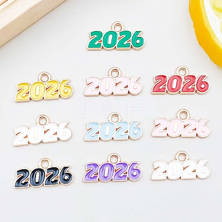 10Pcs Alloy Enamel Pendants PALLOY-D314-06KCG-1