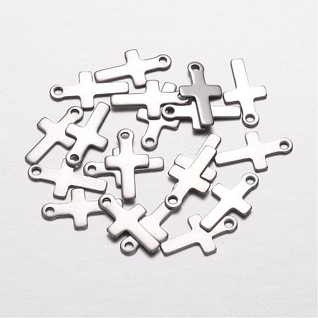 Tarnish Resistant 201 Stainless Steel Tiny Cross Charms STAS-G062-01-1