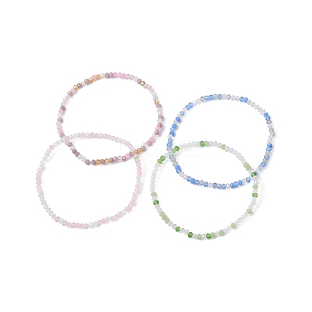 Grass Round Beaded Stretch Bracelet for Women BJEW-JB09701-1