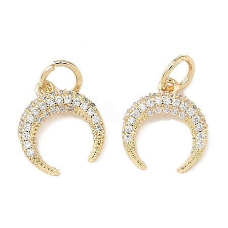 Brass Micro Pave Cubic Zirconia Pendants KK-D386-15G-01-1