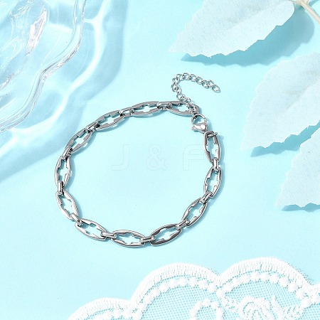 304 Stainless Steel Hollow Cross-Linked Chain Bracelets for Men BJEW-JB12294-02-1