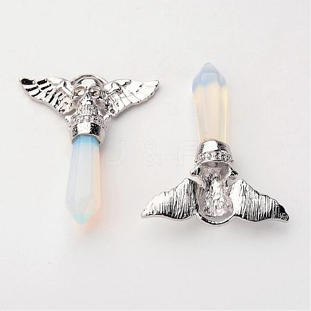 Brass Opalite Pendants G-O160-04I-1