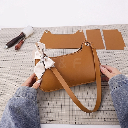 DIY Imitation Leather Sew on Women's Handbag Making Kits PW-WG23169-03-1