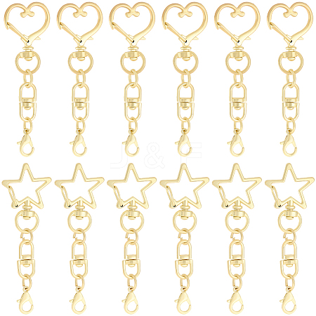 20Pcs 2 Styles Zinc Alloy Swivel Clasps FIND-SP0004-24LG-1