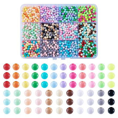72G 12 Colors Opaque Acrylic Beads OACR-TA0003-91-1