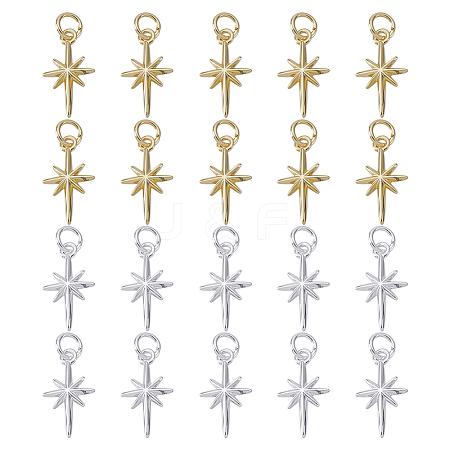 20Pcs 2 Colors Brass Pendants KK-HY0004-13-1