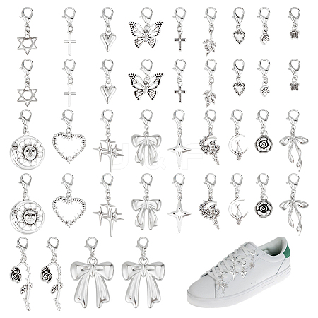 40Pcs 20 Styles Alloy with CCB Plastic Shoe Charms HJEW-ME00108-1