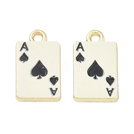 Playing Cards Alloy Enamel Pendants FIND-D044-27G-01-1