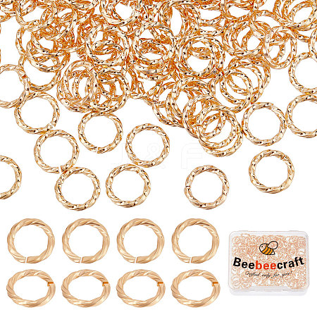 Beebeecraft 200Pcs Brass Open Jump Rings KK-BBC0004-41A-1