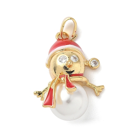 Christmas Brass Micro Pave Cubic Zirconia Enamel Pendants LS-KK-K305-10B-G-1