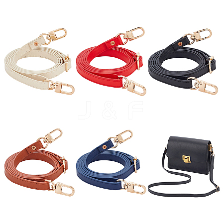 WADORN 5Pcs 5 Colors PU Imitation Leather Adjustable Bag Straps FIND-WR0009-78B-1