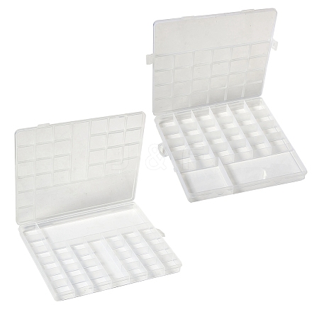 2Pcs 2 Style Transparent Plastic Bead Containers CON-SZ0001-29-1