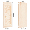 Natural Solid Wood Carved Onlay Applique Craft WOOD-FH0001-11-5