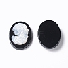 Natural Dyed & Heated Black Agate Cameo Cabochons G-L556-E-3