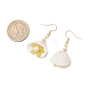 Shell Shape 304 Stainless Steel Dangle Earrings EJEW-MZ00376-05-3