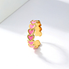 Stainless Steel Enamel Cute Sweet Delicate Heart Cuff Ring for Daily Romantic Gift MP6102-4