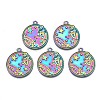Rack Plating Rainbow Color Alloy Pendants PALLOY-S180-299-1