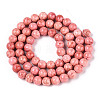 Dyed Synthetic Fossil Beads Strands G-T139-6mm-66D-3