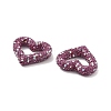 Heart Shape Polymer Clay Rhinestone Beads CLAY-NH0001-09B-09-4