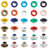 200 Sets 10 Colors Iron Grommet Eyelet Findings SCRA-GF0001-10B-04-1