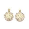 Brass Micro Pave Clear Cubic Zirconia Pendants KK-N287-43G-05-1