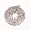 Brass Micro Pave Cubic Zirconia Pendants ZIRC-H061-17P-1