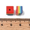 Opaque Rainbow Stripe Resin Beads RE-CBA0A57-07-2