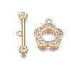 Brass Micro Pave Clear Cubic Zirconia Toggle Clasps X-KK-Q278-013-NF-3
