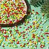 4 Colors Christmas 8/0 Glass Round Seed Beads SEED-X0058-03B-5