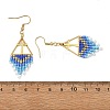 Glass Beads Braided Dangle Earrings EJEW-MZ00786-01-5