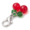 Glass Cherry Pendant Decoration HJEW-JM02593-6