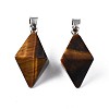 Natural Tiger Eye Pendants G-N326-107D-2