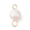 Natural Cultured Freshwater Pearl Two Sides Polished Connector Charms PALLOY-JF04041-01-3