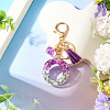 Alloy Resin Heart Keychains KEYC-TADJ0002-01G-O-4