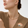 6pcs Peony Flower Enamel Pins JEWB-FH0002-10-5