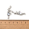 Alloy & Light Blue Glass Butterfly Connector Charms FIND-H015-07P-02-3