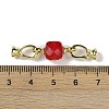 Natural Red Corundum/Ruby with Brass Fold Over Clasps G-G141-01G-3