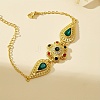 Vintage & Bohemian Brass Pave Cubic Zirconia Link Bracelets for Women CK4218-4