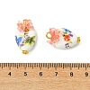 Heart Handmade Porcelain Pendants PALLOY-JF05915-02-3