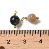 Dyed Natural Agate Round Charms with Real 18K Gold Plated Brass Loops KK-P242-09A-G-3