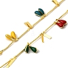 Brass Enamel Teardrop with Rectangle Link Chains CHS-H112-23G-02-1