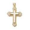 Brass Micro Pave Cubic Zirconia Pendants KK-R002-06G-1