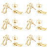 40Pcs Bowknot Ion Plating(IP) 304 Stainless Steel Stud Earring Findings STAS-SC0010-43-1