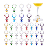 32Pcs 8 Colors Glass Angel Wine Glass Charms AJEW-PH01651-6