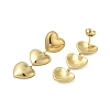 304 Stainless Steel Heart Dangle Stud Earrings for Women EJEW-U020-05G-2