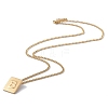 Stainless Steel Initial Letter Rectangle Pendant Necklace for Men Women LS-NJEW-E090-01G-02-2